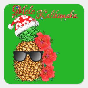 Mele Kalikimaka kerstananas Vierkante Sticker