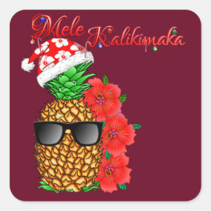Mele Kalikimaka kerstananas Vierkante Sticker