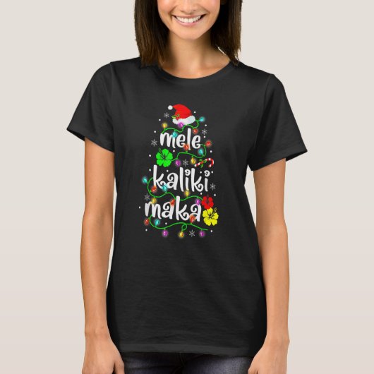 Mele Kalikimaka - kerstboom Hawaiian Hawaii Fam T-shirt (Voorkant)