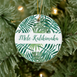 Mele Kalikimaka Kerstfeestdag Typografie Keramisch Ornament