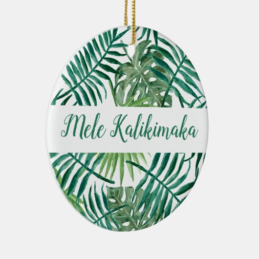 Mele Kalikimaka Kerstfeestdag Typografie Keramisch Ornament (Rechts)