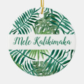 Mele Kalikimaka Kerstfeestdag Typografie Keramisch Ornament (Voorkant)