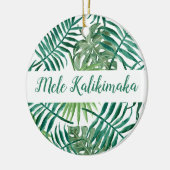 Mele Kalikimaka Kerstfeestdag Typografie Keramisch Ornament (Links)
