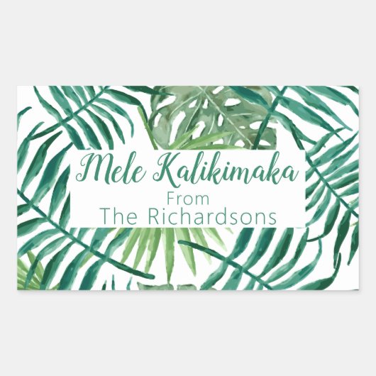 Mele Kalikimaka Kerstfeestdag Typografie Rechthoekige Sticker (Voorkant)