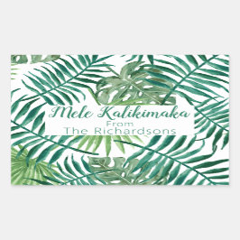 Mele Kalikimaka Kerstfeestdag Typografie Rechthoekige Sticker