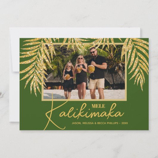 Mele Kalikimaka kerstfoto Feestdagenkaart (Voorkant)