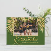 Mele Kalikimaka kerstfoto Feestdagenkaart (Staand voorkant)