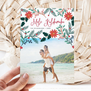 Mele Kalikimaka   Kerstfoto in Hawaiian Feestdagenkaart