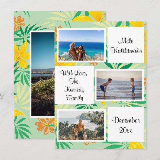 Mele Kalikimaka kerstfoto Kaart collage (Voorkant / Achterkant)