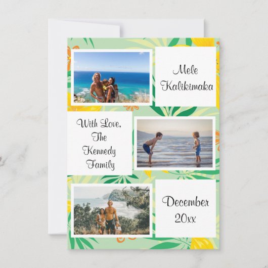 Mele Kalikimaka kerstfoto Kaart collage (Voorkant)