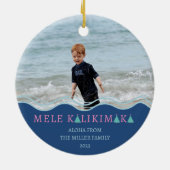 Mele Kalikimaka kerstfoto Keramisch Ornament (Achterkant)