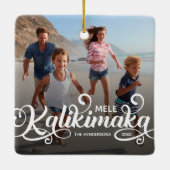 Mele Kalikimaka kerstfoto Keramisch Ornament (Achterkant)