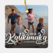 Mele Kalikimaka kerstfoto Keramisch Ornament (Voorkant)