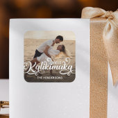 Mele Kalikimaka kerstfoto Vierkante Sticker