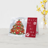 Mele Kalikimaka Kerstkaart Kaart (Gele Bloem)