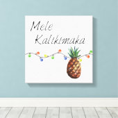 Mele Kalikimaka - Kerstmis Canvas Print (Insitu (Houten vloer))