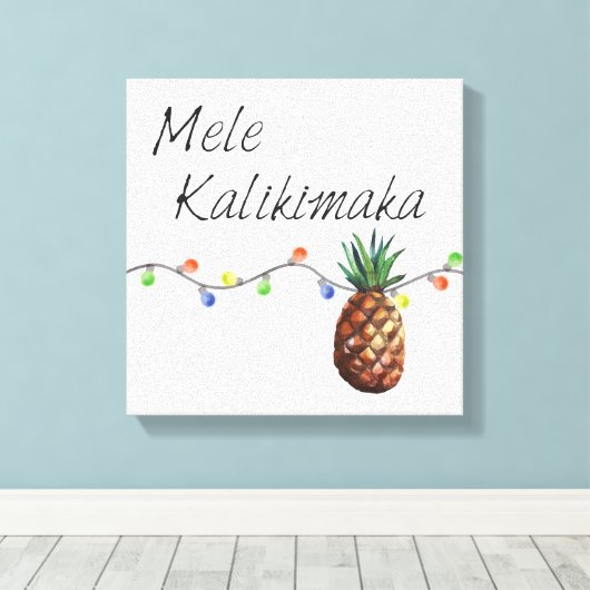 Mele Kalikimaka - Kerstmis Canvas Print (Insitu (Houten vloer))
