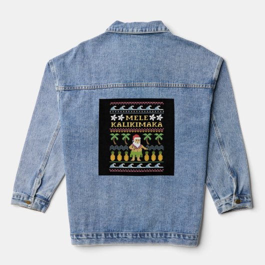 Mele Kalikimaka Kerstmis Denim Jacket (Achterkant)