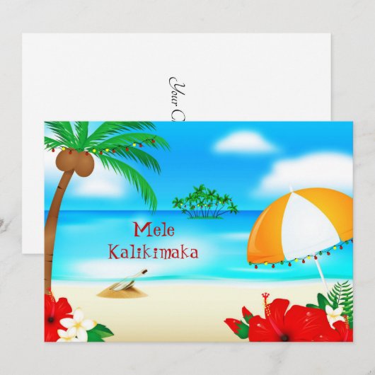 Mele Kalikimaka Kerstmis Feestdagenkaart (Voorkant / Achterkant)