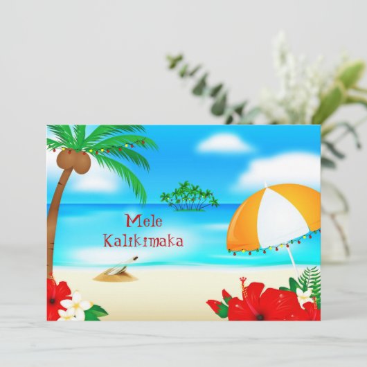 Mele Kalikimaka Kerstmis Feestdagenkaart (Staand voorkant)