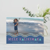 Mele Kalikimaka Kerstmis Fotocollage Feestdagenkaart (Staand voorkant)