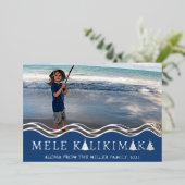 Mele Kalikimaka Kerstmis Fotocollage Folie Feestdagenkaart (Staand Voorkant)