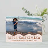 Mele Kalikimaka Kerstmis Fotocollage Folie Feestdagenkaart (Staand Voorkant)