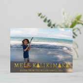 Mele Kalikimaka Kerstmis Fotocollage Folie Feestdagenkaart (Staand Voorkant)