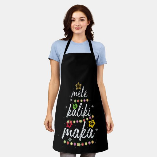 Mele kalikimaka Kerstmis Hawaiian Apparel Schort (Gedragen)