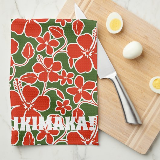 Mele Kalikimaka Kerstmis Hawaiian Hibiscus Print Theedoek (Quarter Fold)