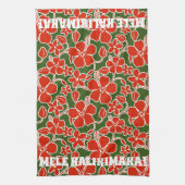 Mele Kalikimaka Kerstmis Hawaiian Hibiscus Print Theedoek (Verticaal)