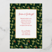 Mele Kalikimaka Kerstmis Holly Foto Folie Kaart (Achterkant)