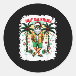 Mele Kalikimaka Kerstmis In Juli Hawaiaanse Kerstm Ronde Sticker