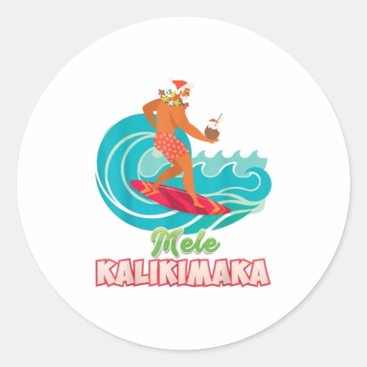Mele Kalikimaka Kerstmis in juli Ronde Sticker (Voorkant)