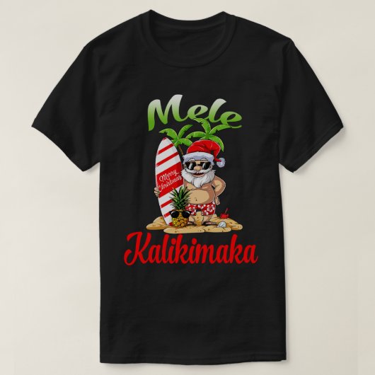 Mele Kalikimaka Kerstmis Santa Shaka Hawaii 9 T-shirt (Design voorkant)