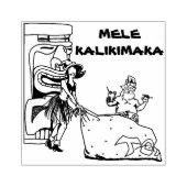Mele Kalikimaka - Kerstmis Tiki en Kerstman Rubberstempel (Afrduk)
