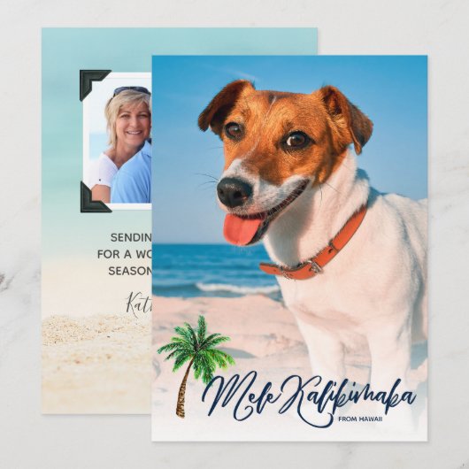 Mele Kalikimaka Kerstmis Tropisch 2-foto Feestdagenkaart (Voorkant / Achterkant)