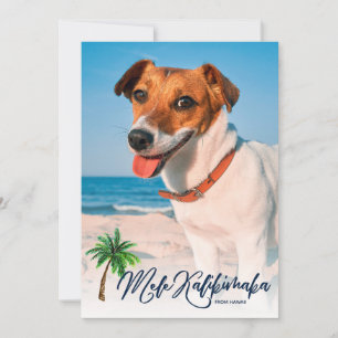 Mele Kalikimaka Kerstmis Tropisch 2-foto Feestdagenkaart