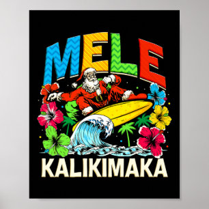 Mele Kalikimaka Kerstmiskerstman Kerstmiszomer Haw Poster