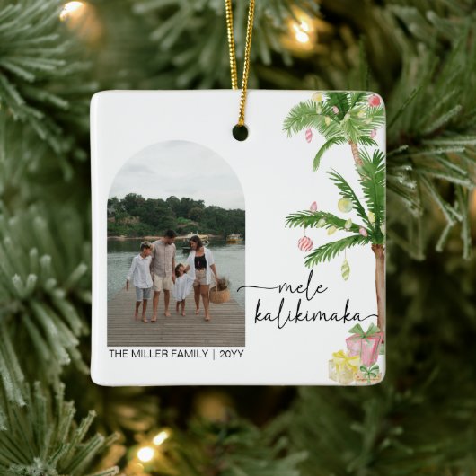 mele kalikimaka kerstvakantie Foto Keramisch Ornament (Boom)
