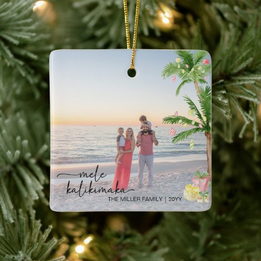 mele kalikimaka kerstvakantie Volledige foto Keramisch Ornament (Boom)