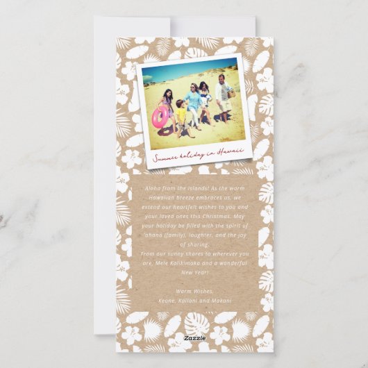 Mele Kalikimaka Kleur Bloemen Kerstboom Foto Feestdagenkaart (Achterkant)