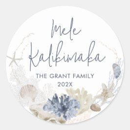 Mele Kalikimaka Kustvakantie Ronde Sticker