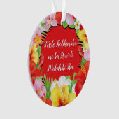 Mele Kalikimaka me ka Hau oli Makahiki Hou Ormena Ornament (voorkant)