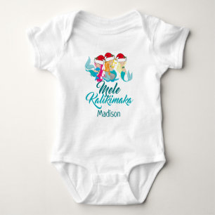 Mele Kalikimaka Mermaid Cute Beach Kerstmis Romper