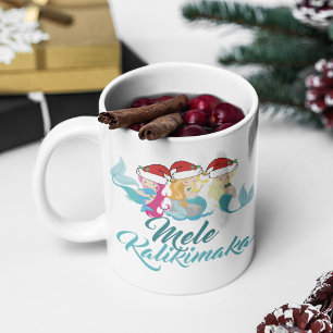 Mele Kalikimaka Mermaid Kerstmis Cute Hawaiian Koffiemok