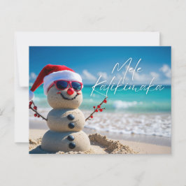 Mele Kalikimaka Merry Christmas Island Beach Style Briefkaart