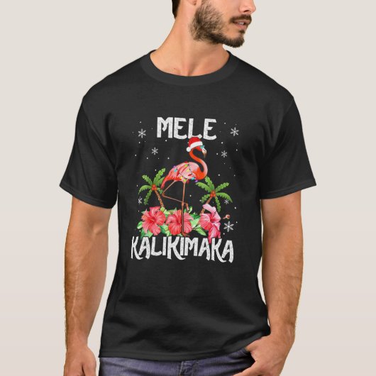 Mele Kalikimaka Merry Christmas Lights Santa Flami T-shirt (Voorkant)