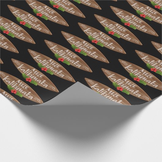 Mele Kalikimaka - Merry Christmas Surfboard Hawaï Cadeaupapier (Hoek)