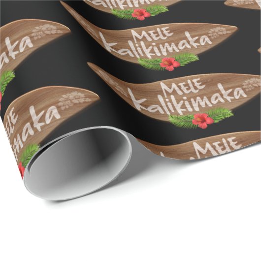 Mele Kalikimaka - Merry Christmas Surfboard Hawaï Cadeaupapier (Rol Hoek)